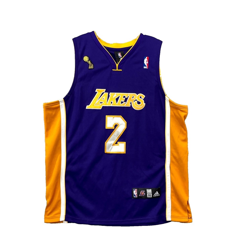 Adidas Los Angeles Lakers Jersey Mens‎ 50 Purple Derek Fisher #2 NBA Basketball